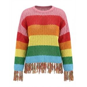 Pitusa Standard Rainbow  Sweater Coastal Beachy Hippie Festival Dopamine
